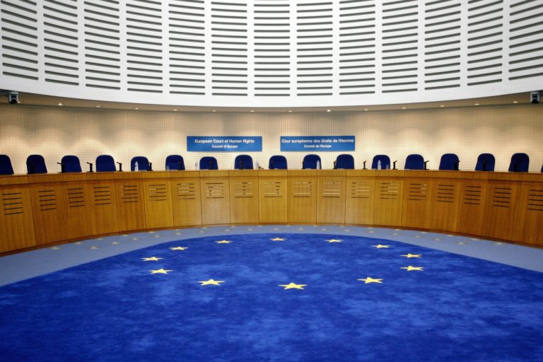 Human rights lawyer in Strasbourg-hearing room